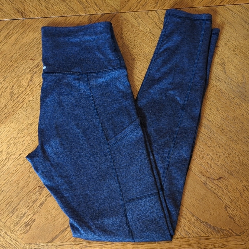 Aerie Navy Blue Heather Gray Chill Play Move Leggings